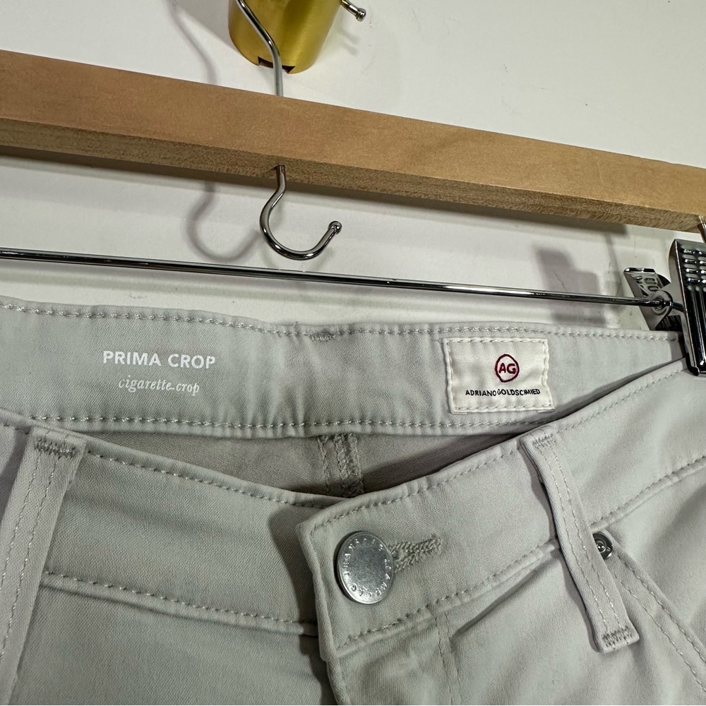 AG Adriano Goldschmied Light Gray Prima Cigarette Crop Jeans - Picture 6 of 8